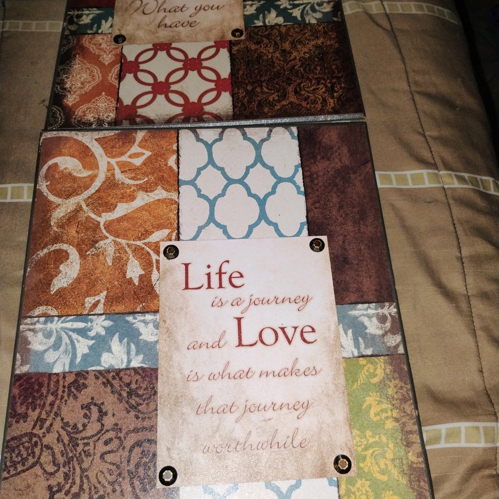 Rustic Patchwork Inspirational Wall Art